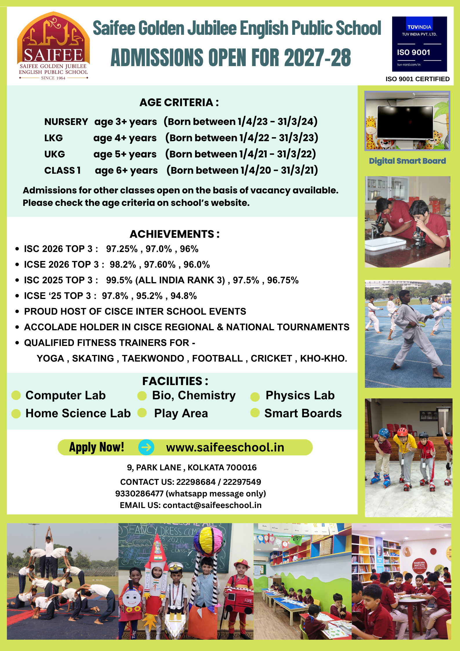 Admission notice
